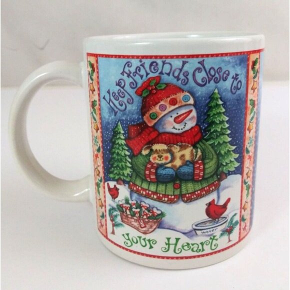 Vintage Houston Harvest Keep Friends Close To Your Heart 3.75" Coffee Cup #31863 - Picture 4 of 7